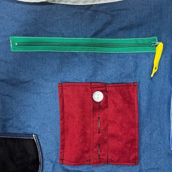 Posey Multisensory & Fidget Apron, Blue, Tie On, Adult, Cognitive Therapy, ADL - Picture 2 of 11